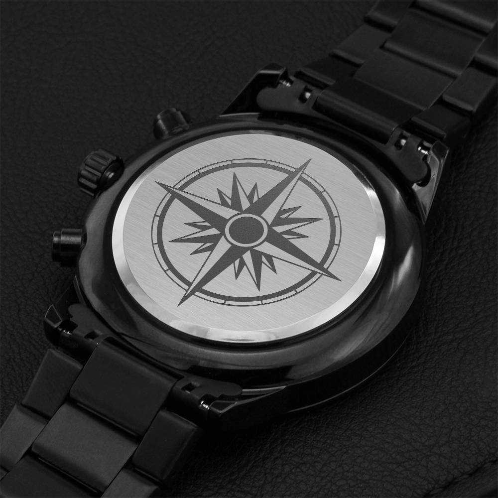 Compass Symbol Chronograph Watch Engraving Chronograph Watch