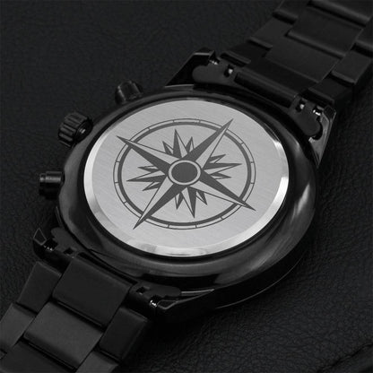 Compass Symbol Chronograph Watch Engraving Chronograph Watch
