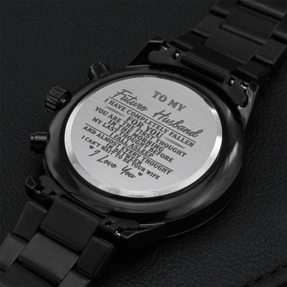 To My Future Husband Engraved Gift Watch 3 Engraving Chronograph Watch