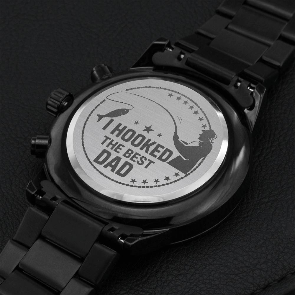 I Hooked The Best Dad Fathers Day Gift Ideas For Fishing Dad Engraving Chronograph Watch