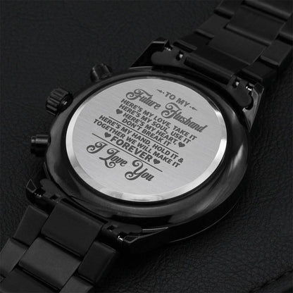 To My Future Husband Engraved Gift Watch 1 Engraving Chronograph Watch