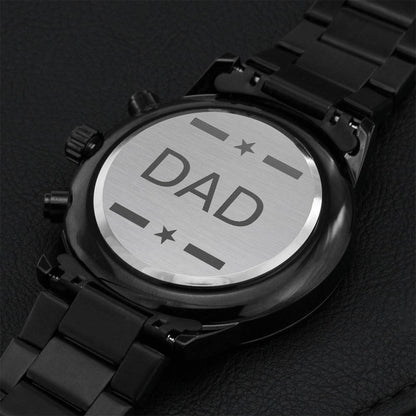 Happy Fathers Day Special Gifts - The Best Dad In The World Engraving Chronograph Watch