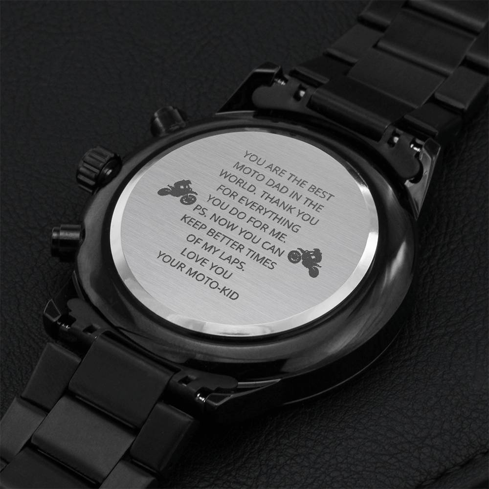 Chronograph Watch Moto Dad Engraving Chronograph Watch