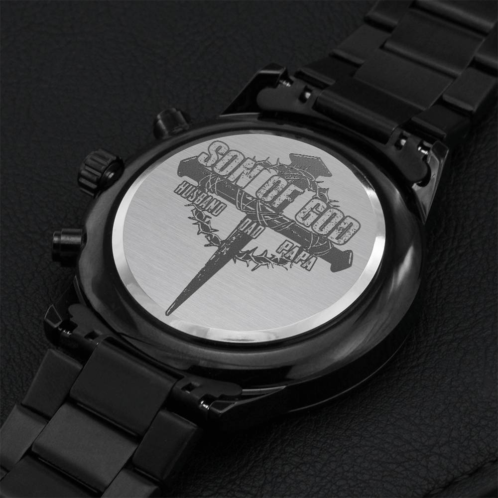 Son Of God - Papa Engraving Chronograph Watch
