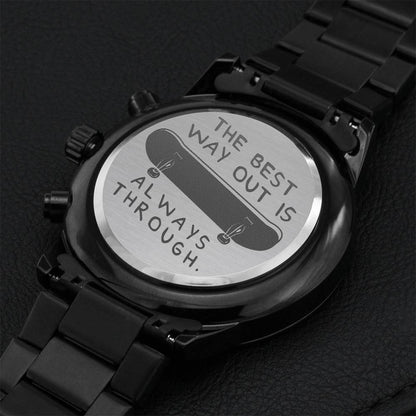 Best Way Out Engraving Chronograph Watch