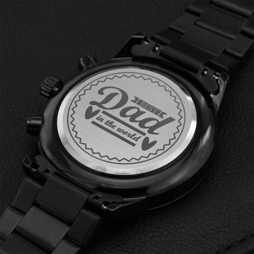 Best Dad In The World Engraving Chronograph Watch
