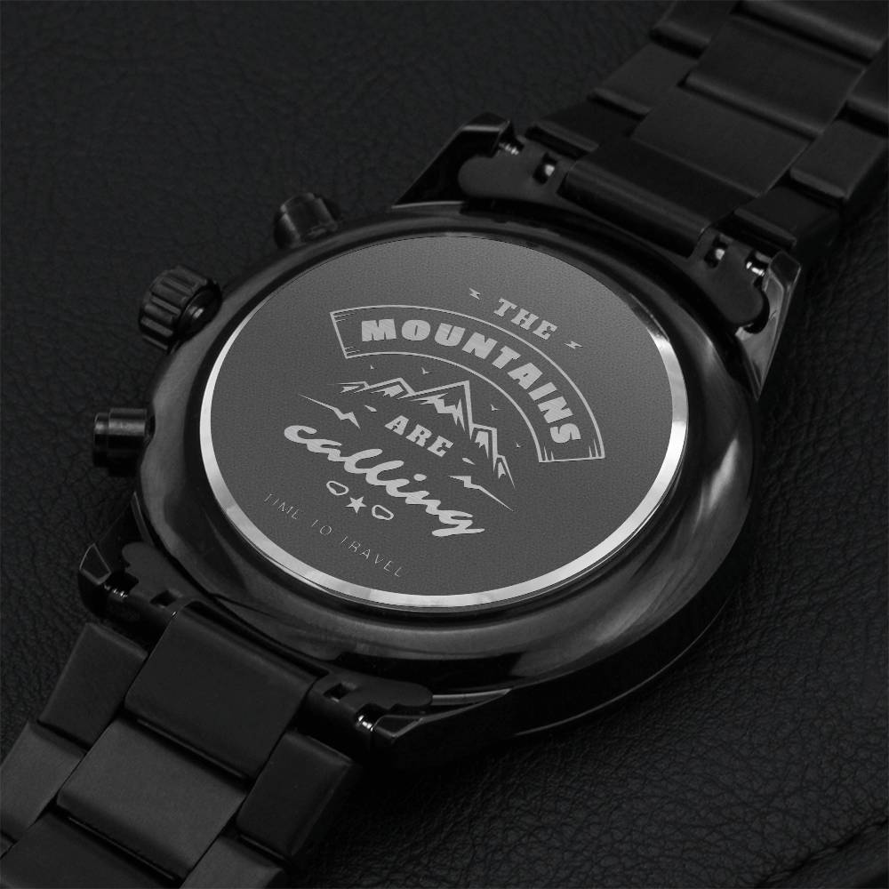 Time To Travel Engraving Chronograph Watch