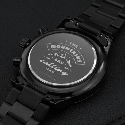 Time To Travel Engraving Chronograph Watch