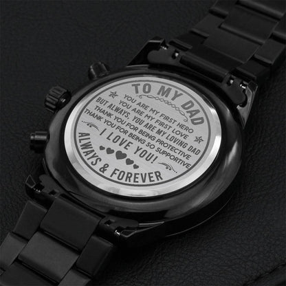 To My Dad Love And Thanks Engraved Watch Engraving Chronograph Watch
