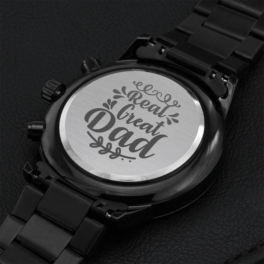 Real Great Dad Fathers Day Sensitive Gift For Your Special One Engraving Chronograph Watch