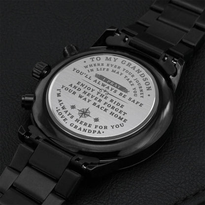 Watch For My Grandson From Grandpa Engraving Chronograph Watch