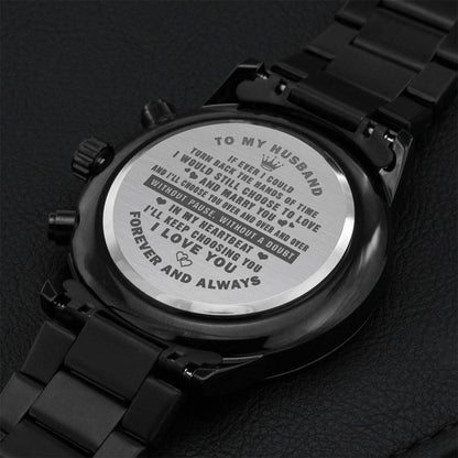 High-quality To My Husband Engraved Chronograph Watch Engraving Chronograph Watch