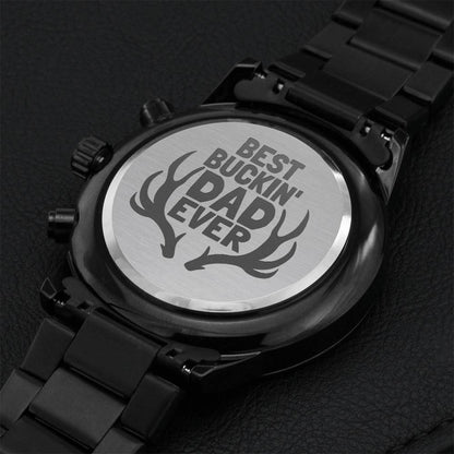 Best Buckin' Dad Ever - Watch 1 Engraving Chronograph Watch