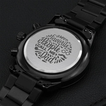 People Call Me Dad Engraving Chronograph Watch