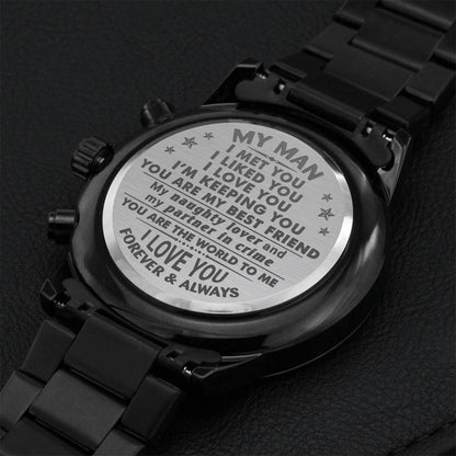 Gift For Your Man - Keeping You - Watch Engraving Chronograph Watch