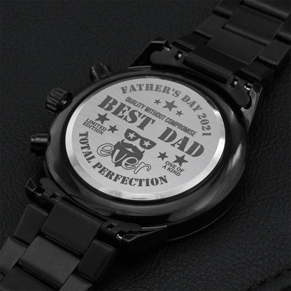 Father's Day 2021 Best Dad Ever Total Perfection Engraving Chronograph Watch