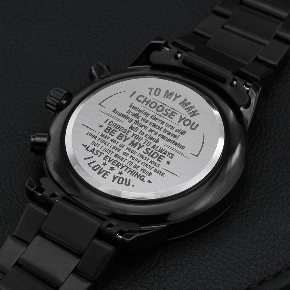 Gift For Your Man - Be By My Side - Watch Engraving Chronograph Watch
