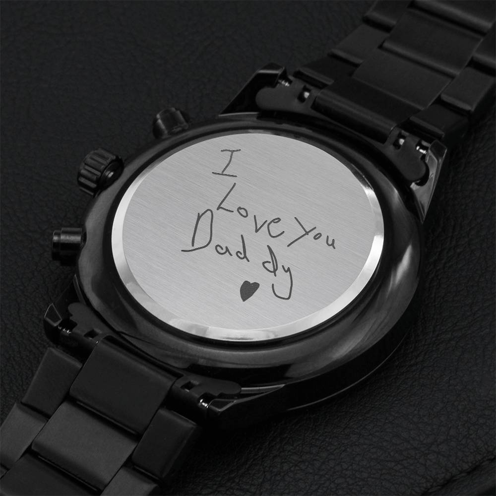 Handwritten Engraved Watch Engraving Chronograph Watch