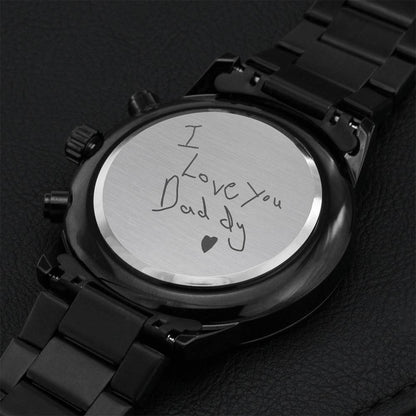 Handwritten Engraved Watch Engraving Chronograph Watch