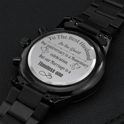 Timeless One- Engraved Watch For Husband Engraving Chronograph Watch