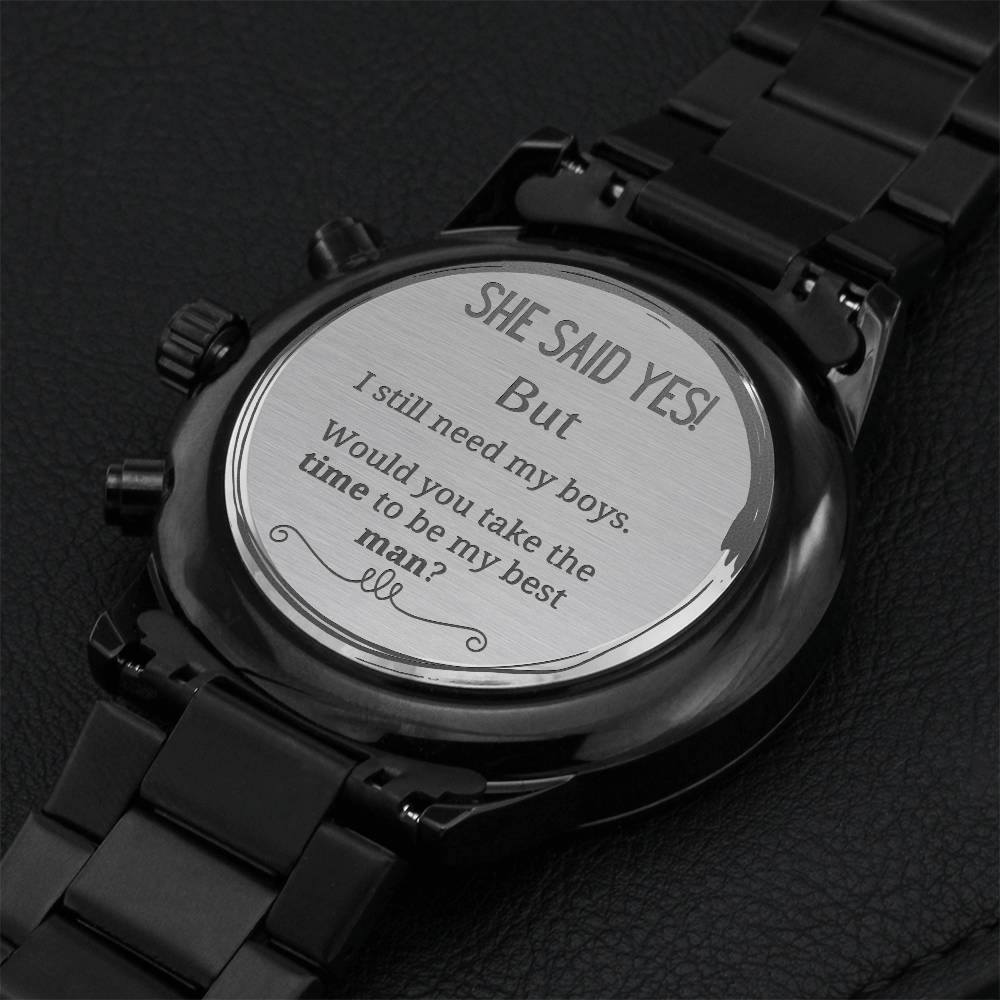 Best Man Custom Message Watch For Men Engraving Chronograph Watch