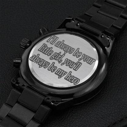 To My Father Engraving Chronograph Watch