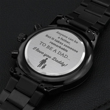 Father's Gift Engraved Message Watch Engraving Chronograph Watch