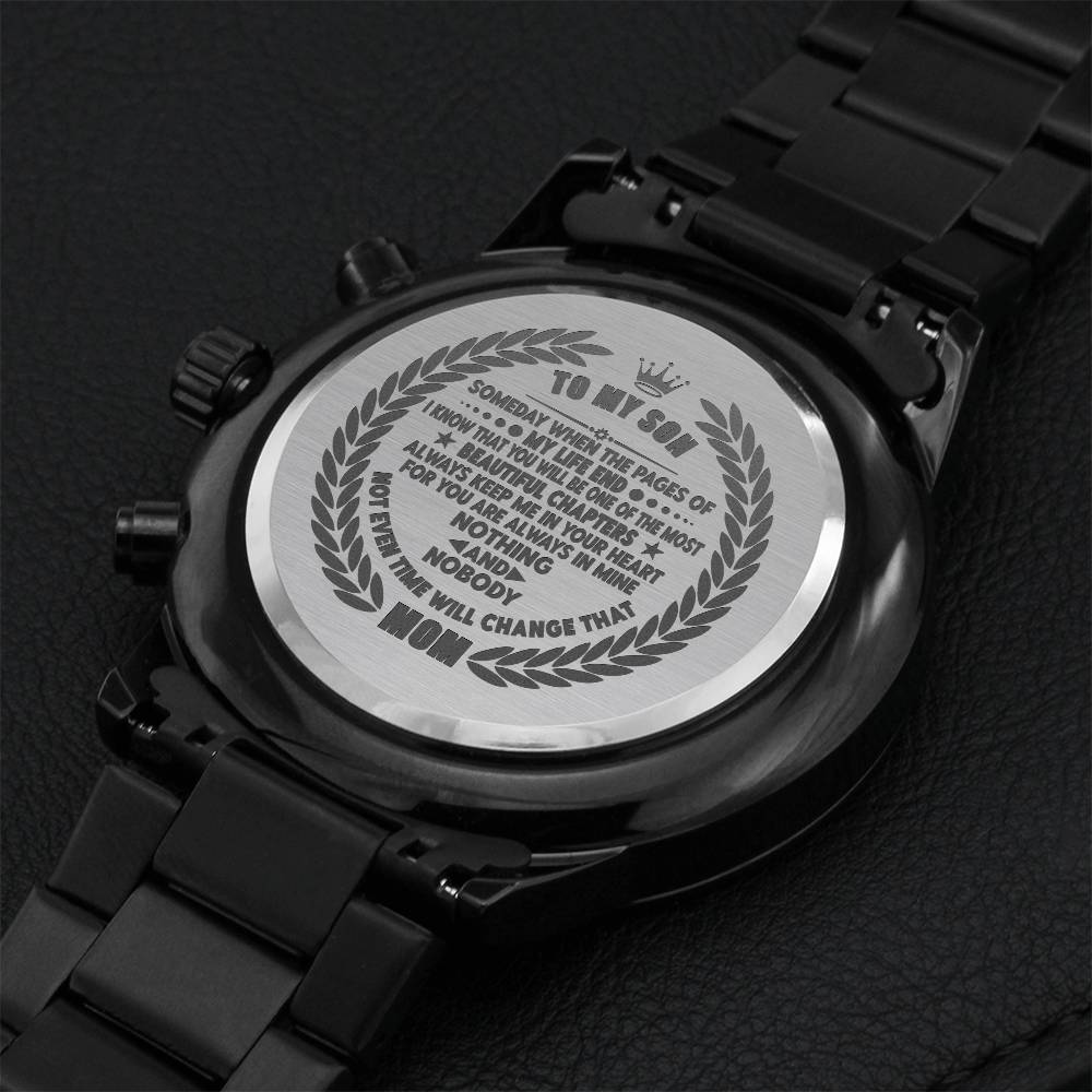To My Son Chronograph Watch 2 Engraving Chronograph Watch