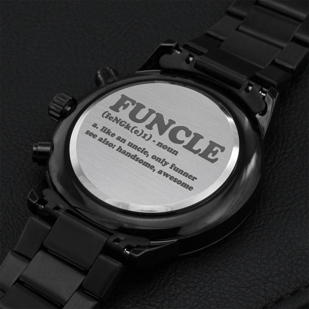 Funcle Definition Funny Uncle Engraved Watch Engraving Chronograph Watch