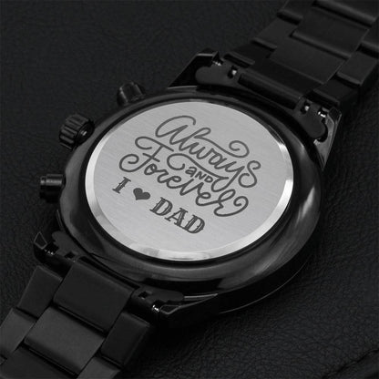 Engraved Watch Gift For Dad Father’s Day Gift For Daddy Birthday Gift For Dad Engraved Watch For Him Cool Father Gift Engraving Chronograph Watch