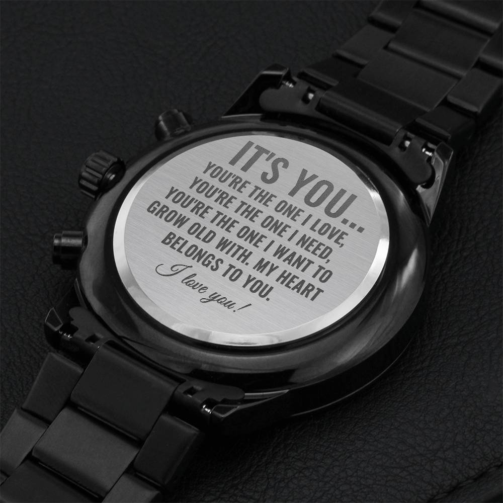 It's You Engraved Valentine's Watch Engraving Chronograph Watch