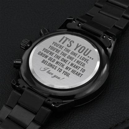 It's You Engraved Valentine's Watch Engraving Chronograph Watch