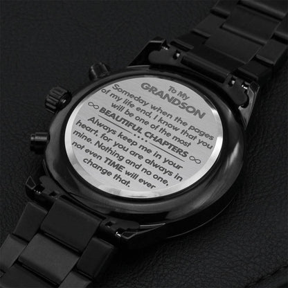 To My Grandson - Premium Watch Engraving Chronograph Watch