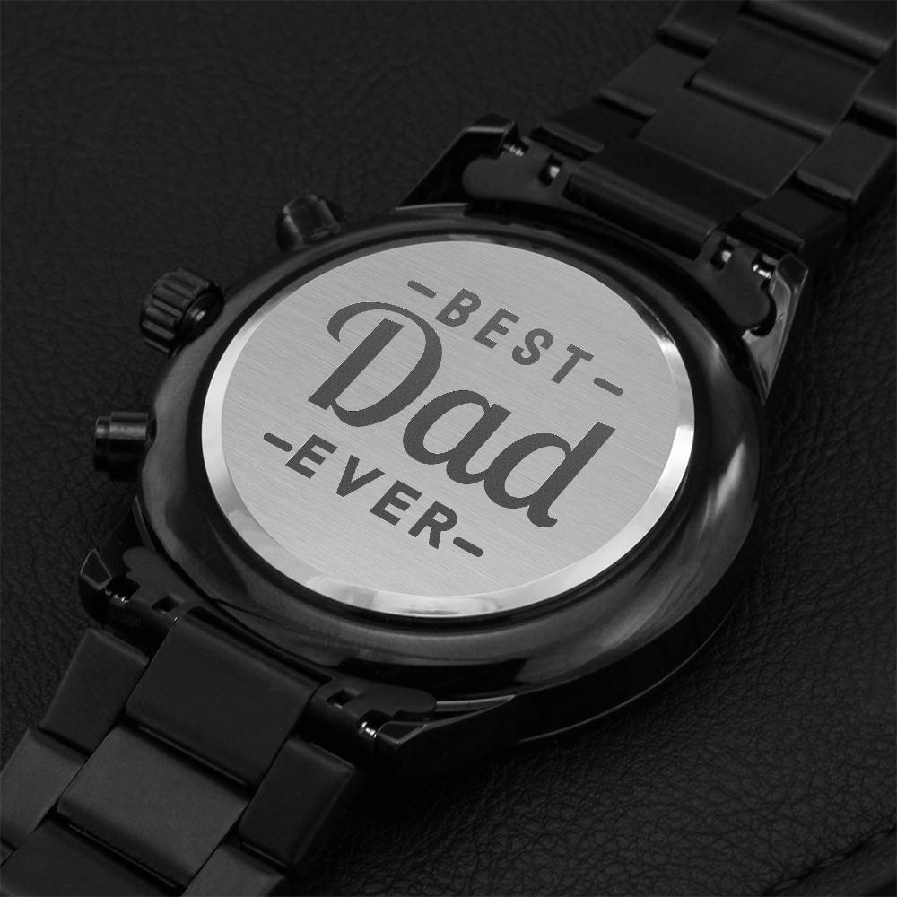 Gift For Dad - Best Dad Ever Engraving Chronograph Watch