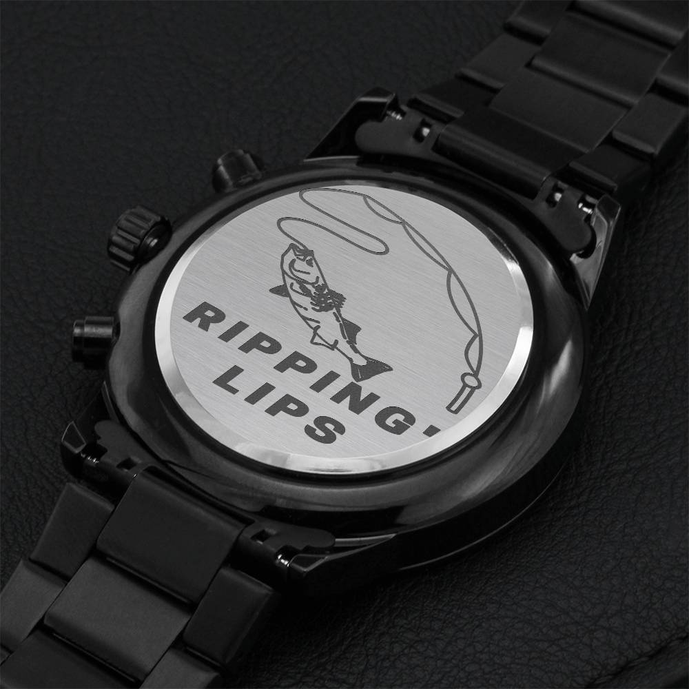 Ripping Lips Men Watche Engraving Chronograph Watch