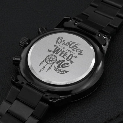 Brother Of The Wild Engraved Design Black Chronograph Watch Engraving Chronograph Watch