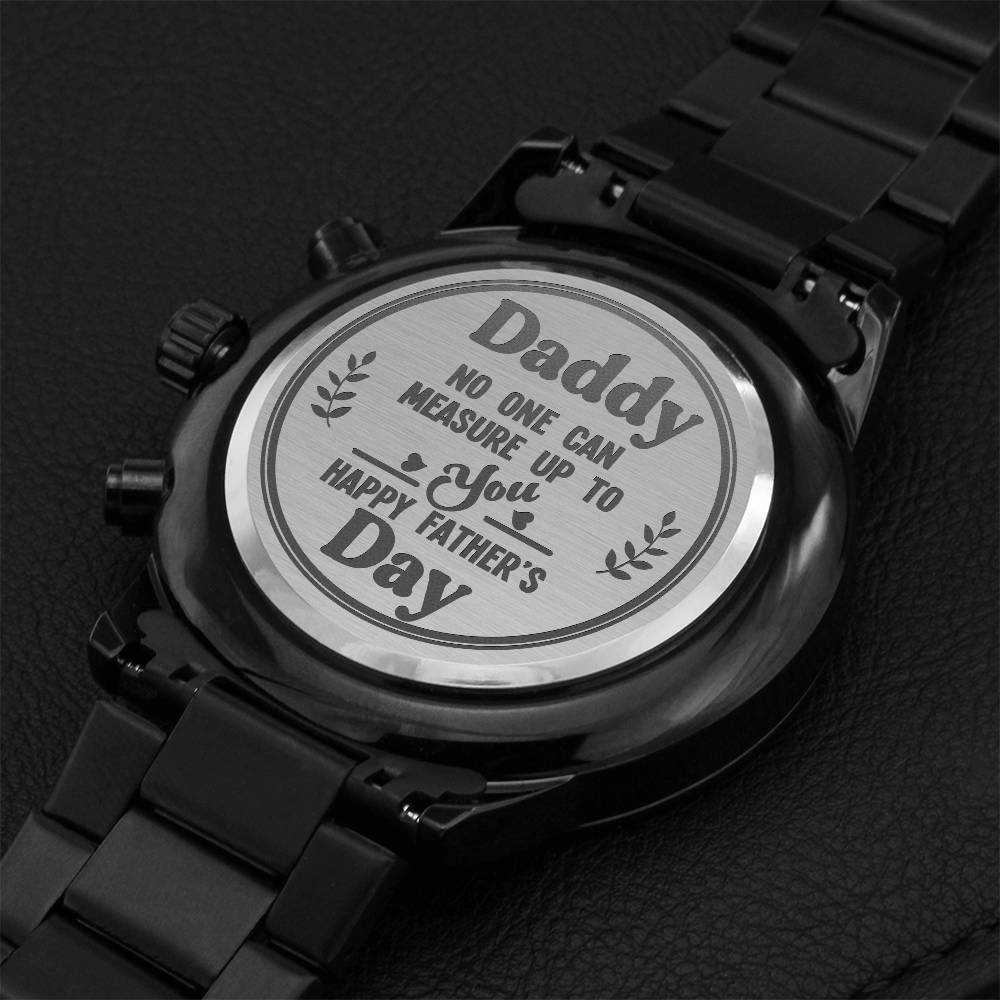 Father's Day Engraved Chronograph Watch No One Like Daddy Watch Black Engraved Watch Gift For Dad Personal Touch Engraved Watch Engraving Chronograph Watch