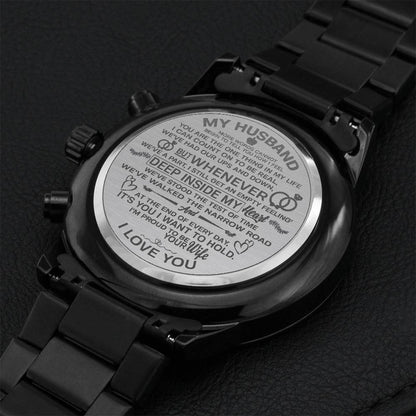 To My Husband 1 Engraving Chronograph Watch