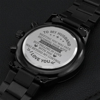 To My Husband 3 Engraving Chronograph Watch