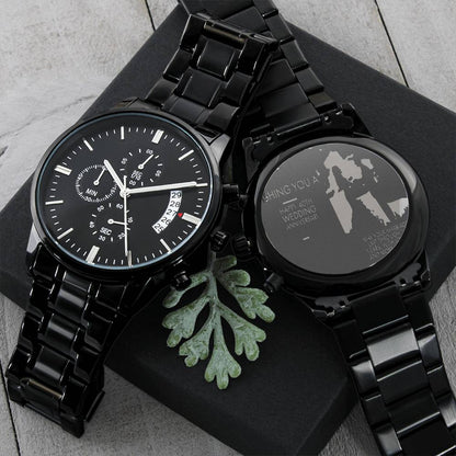 Happy 40th Wedding Anniversary Watch Engraving Chronograph Watch