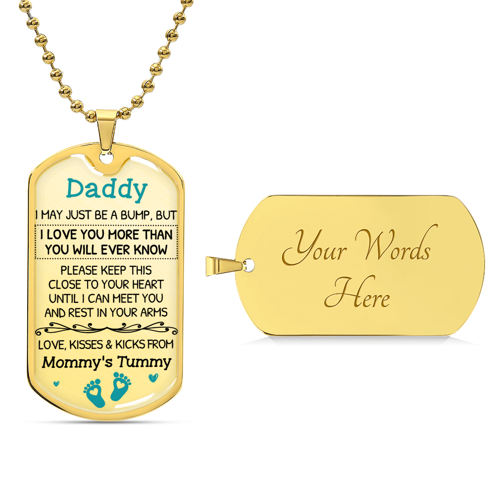 Daddy-To-Be Gift - I Love You More Than You Ever Know - Dog Tag - Army Tag Necklace, Dog Tag Necklace
