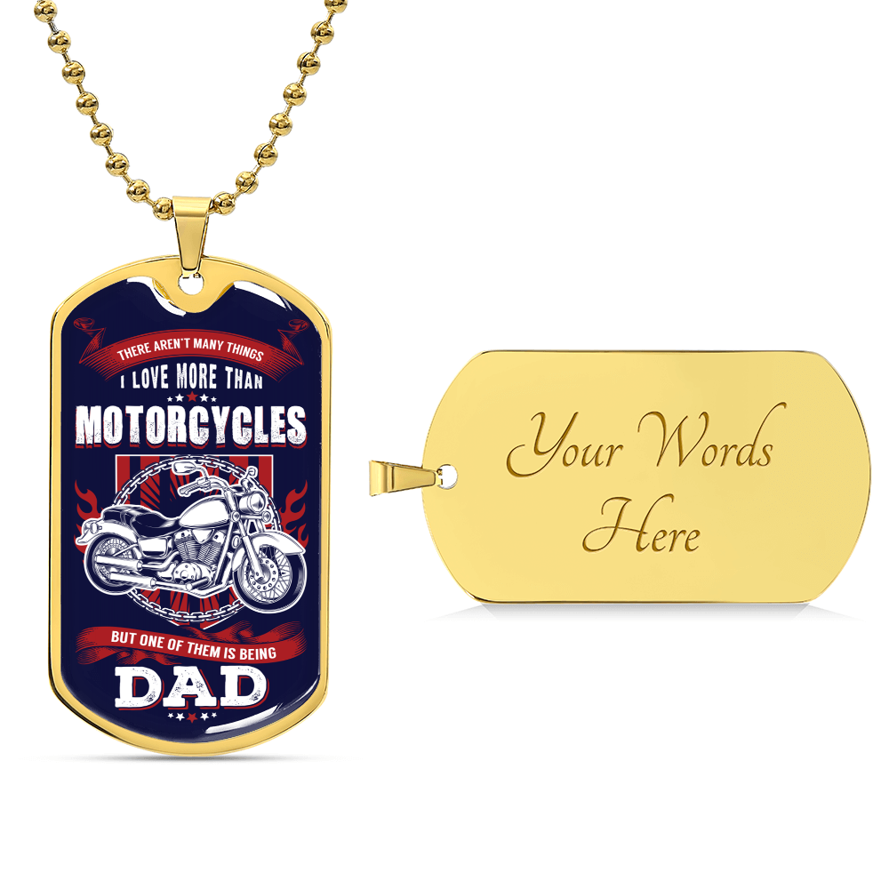 Dogtag Necklace For Bike Dad - Army Tag Necklace, Dog Tag Necklace