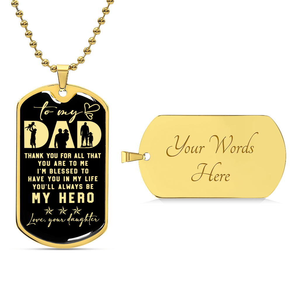 My Hero Wears Combat Boots - Luxury Dog Tag Gift For Dad Daddy Christmas Gift Daddy Necklace - Army Tag Necklace, Dog Tag Necklace