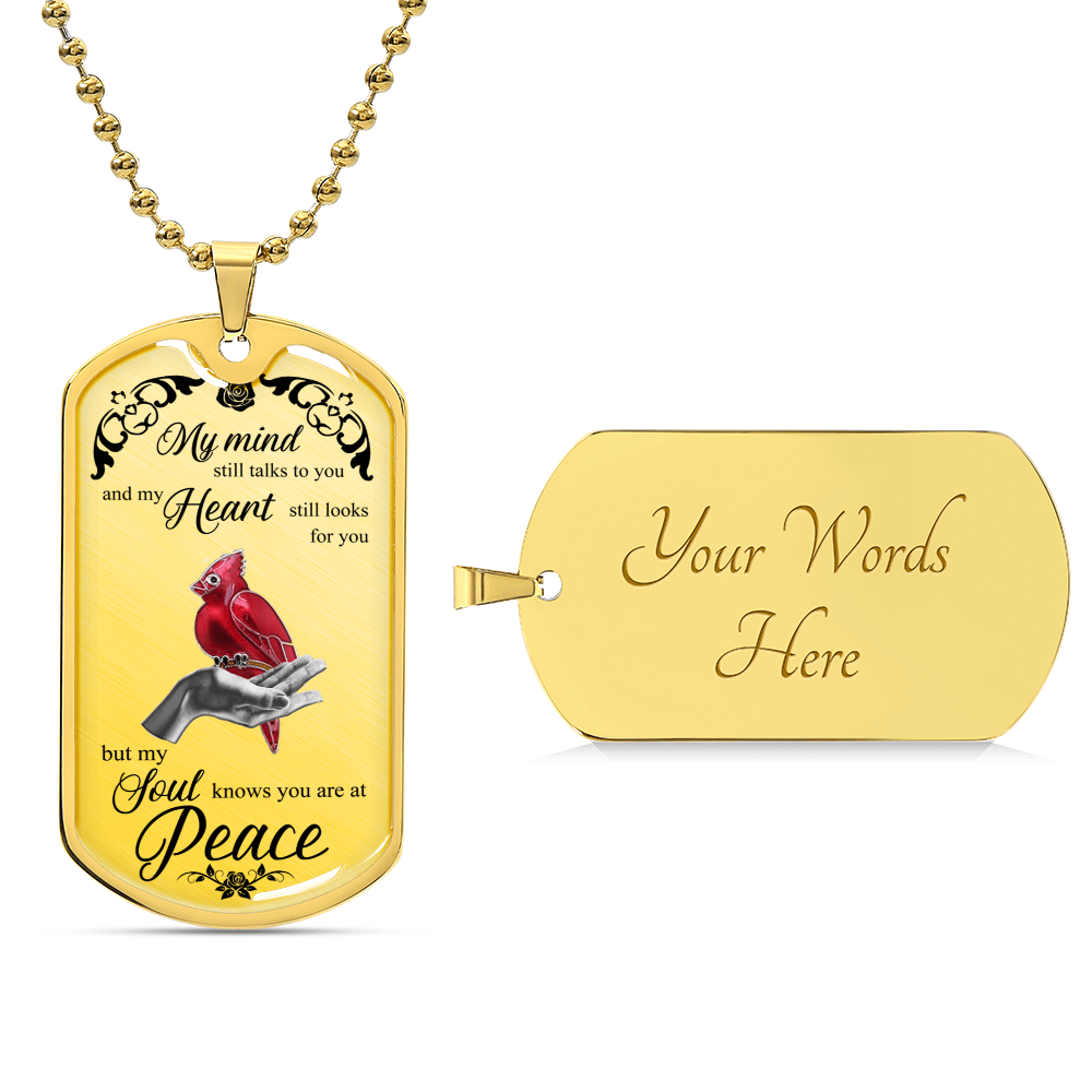 Bird On Lady Hand Luxury Dog Tag - Army Tag Necklace, Dog Tag Necklace