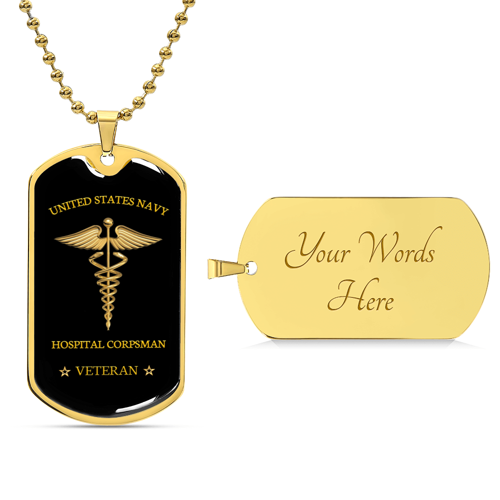 Gorgeous Dog Tag For Navy Hospital Corpsman - Army Tag Necklace, Dog Tag Necklace