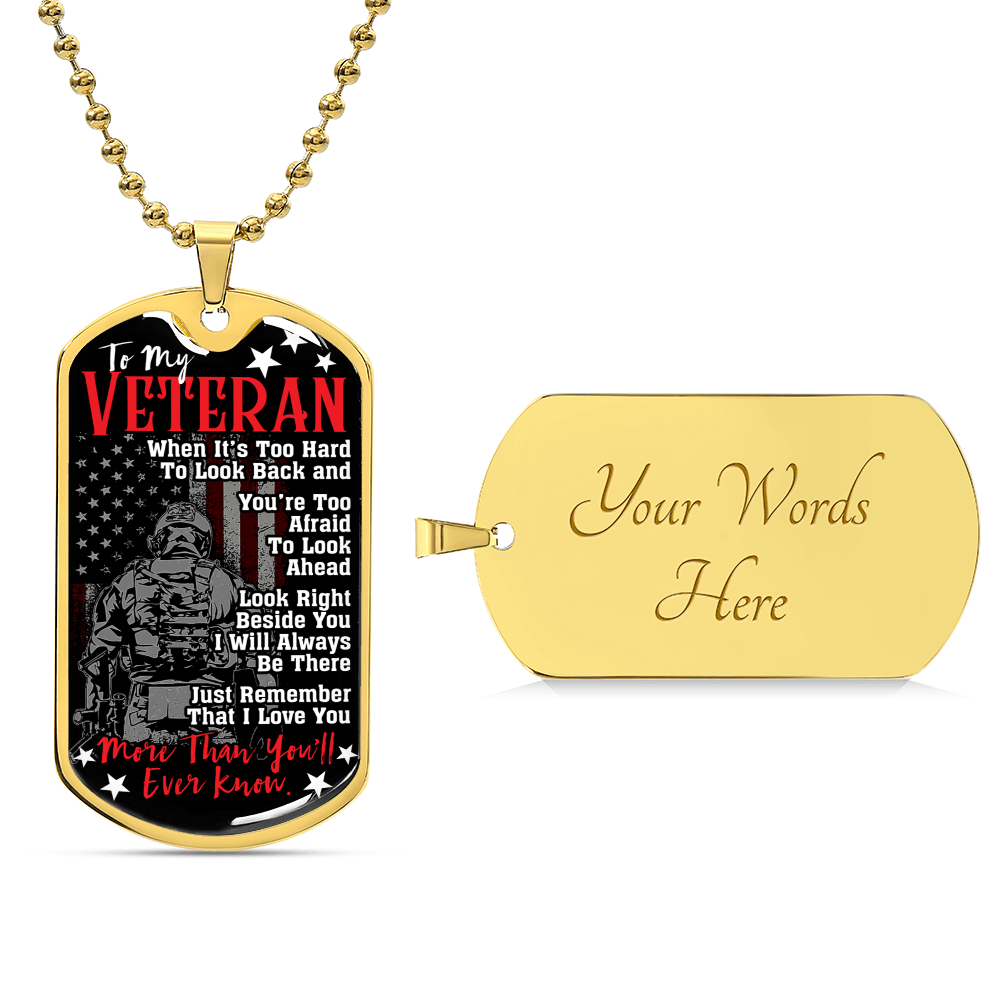 Gift For A Veteran - Premium Dog Tag - Army Tag Necklace, Dog Tag Necklace