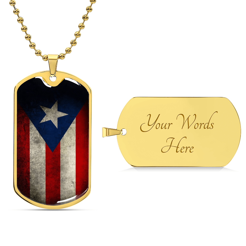 Puerto Rican Dog Tag - Army Tag Necklace, Dog Tag Necklace