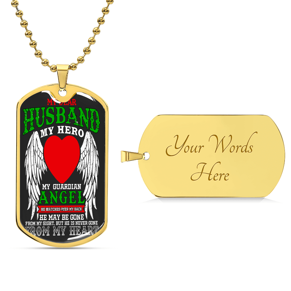 My Husband My Hero - Army Tag Necklace, Dog Tag Necklace