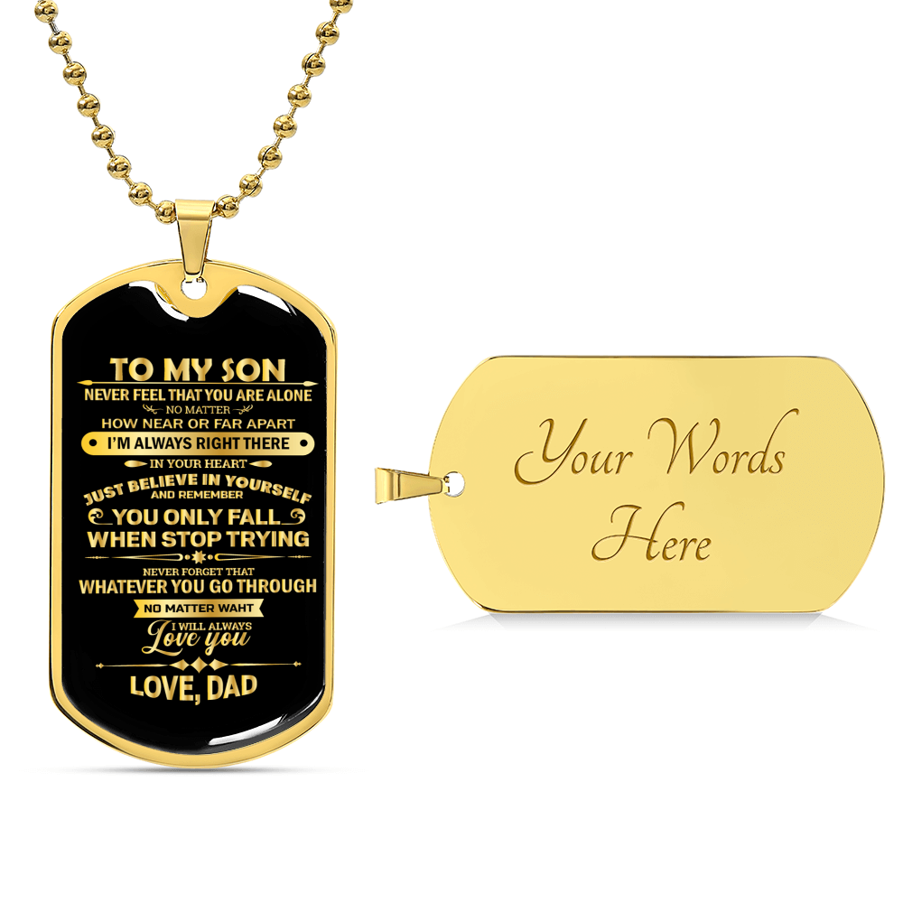 To My Son Love, Dad - Army Tag Necklace, Dog Tag Necklace