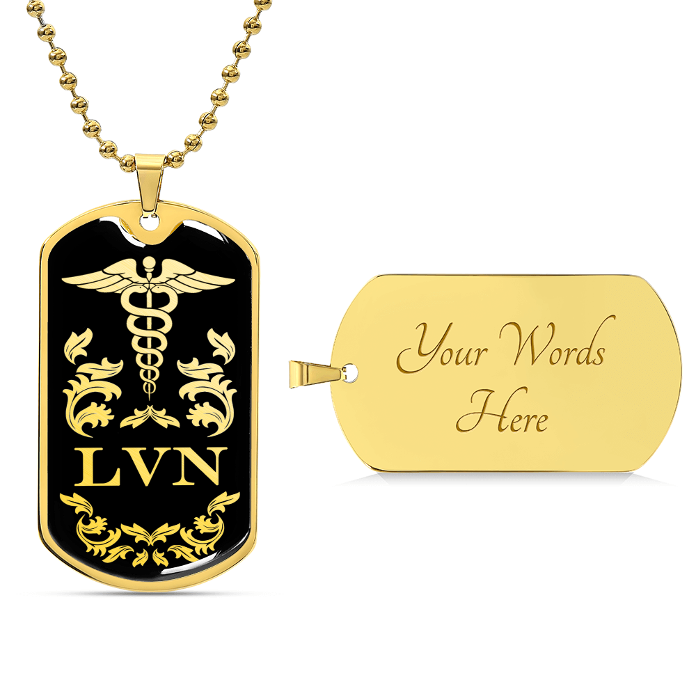 Lvn Dog Tag Necklace - Army Tag Necklace, Dog Tag Necklace